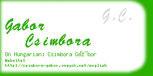 gabor csimbora business card